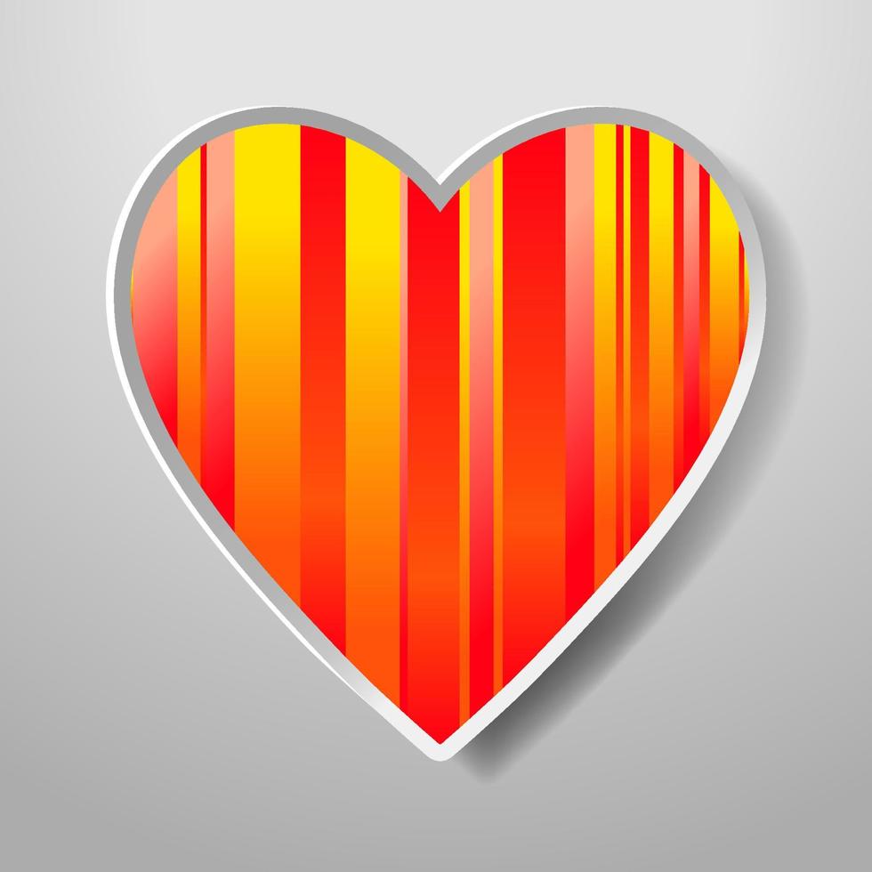 corazón de papel aislado sobre fondo blanco. icono. tarjeta de felicitación vectorial con vacaciones en el día de san valentín, 8 de marzo, día de la madre, matrimonio, etc. vector