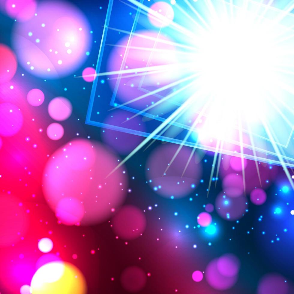 Colorful abstract background with bokeh defocused lights. Rectangle banner for your text. vector