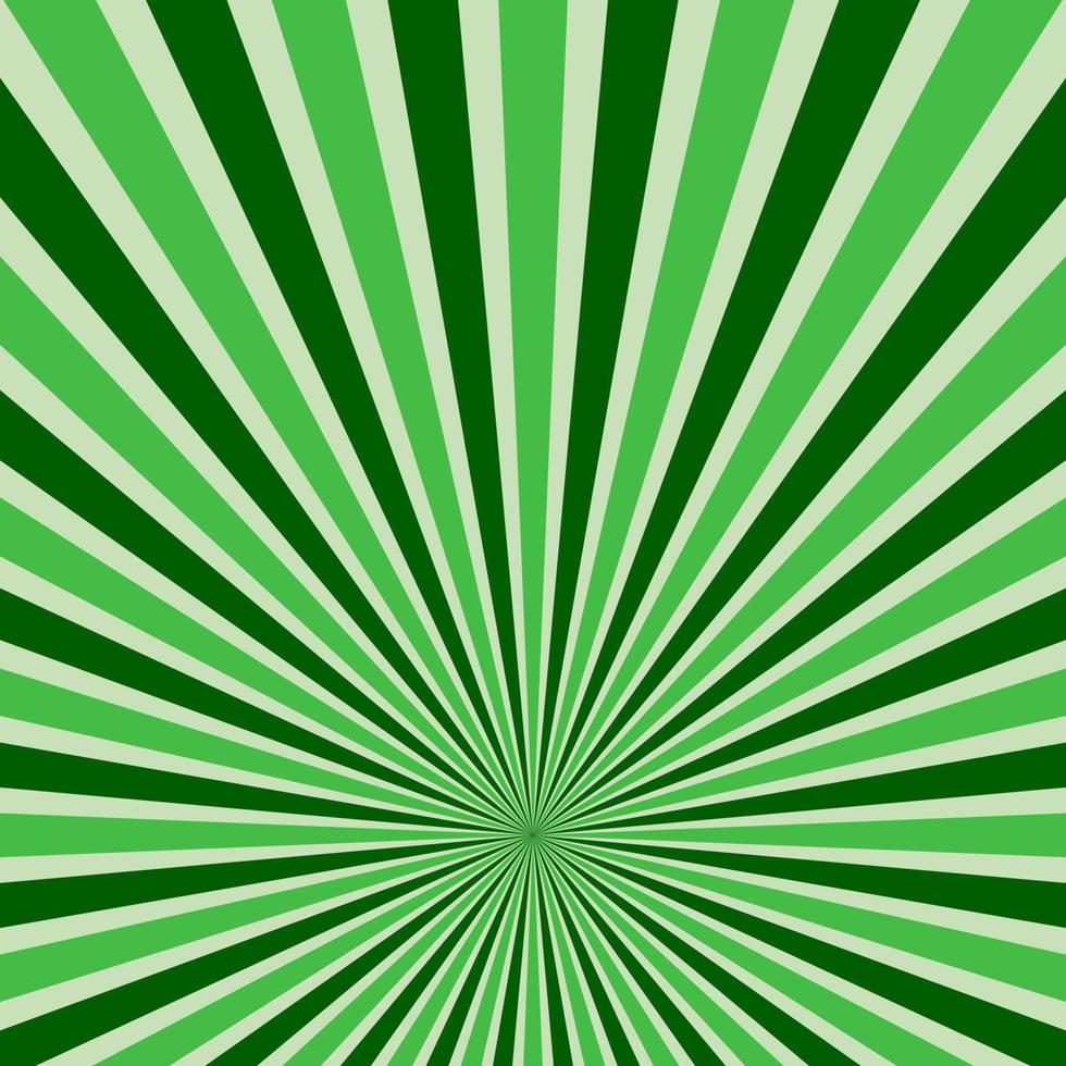 fondo verde de rayos retro abstractos. vector