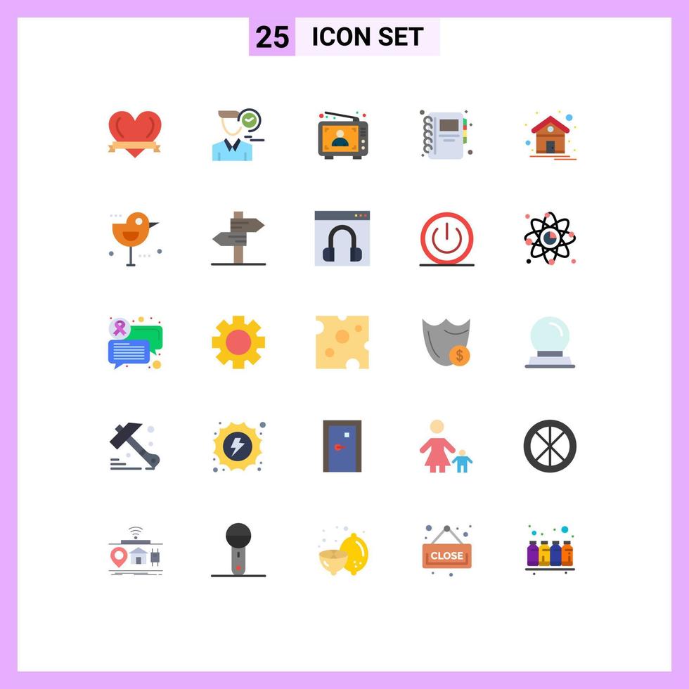 conjunto de 25 iconos modernos de la interfaz de usuario signos de símbolos para el bloc de notas doméstico y elementos de diseño vectorial editables de marketing de portátiles vector