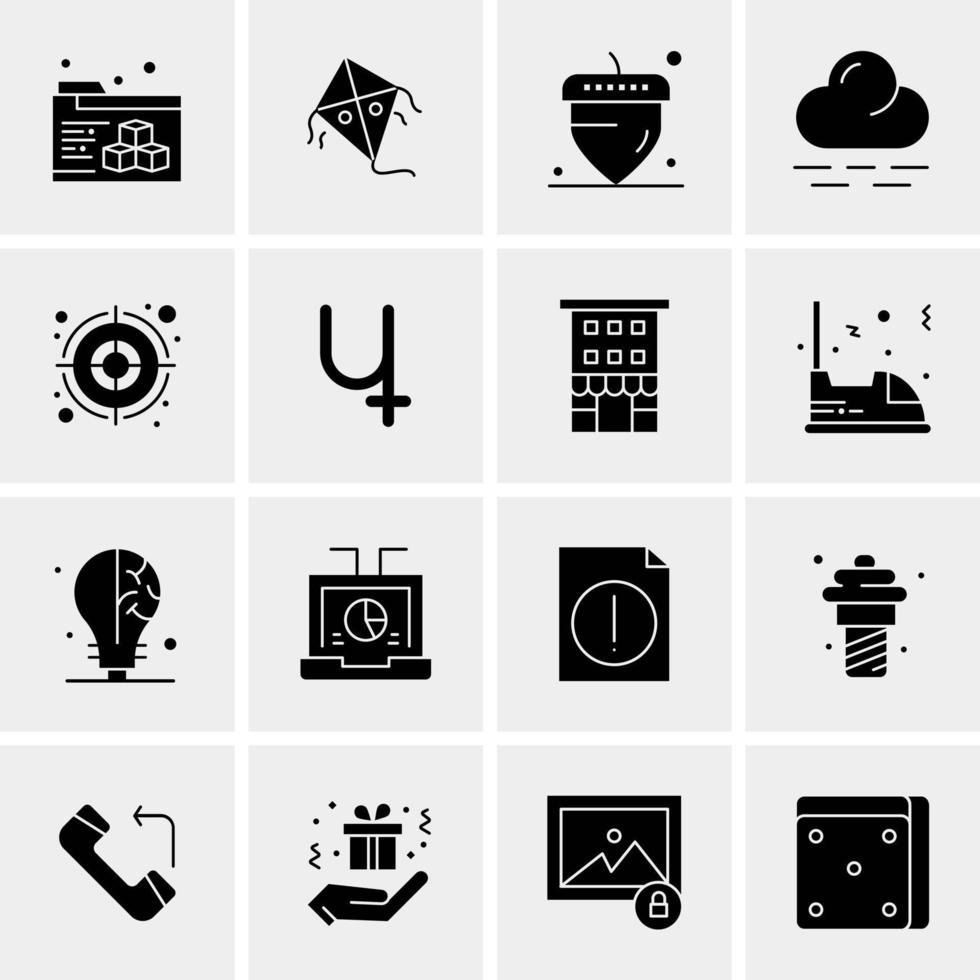 16 iconos de negocios universales vector ilustración de icono creativo para usar en proyectos relacionados con la web y dispositivos móviles