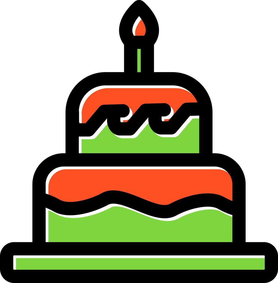 Two Layered Cake Vector Icon Design