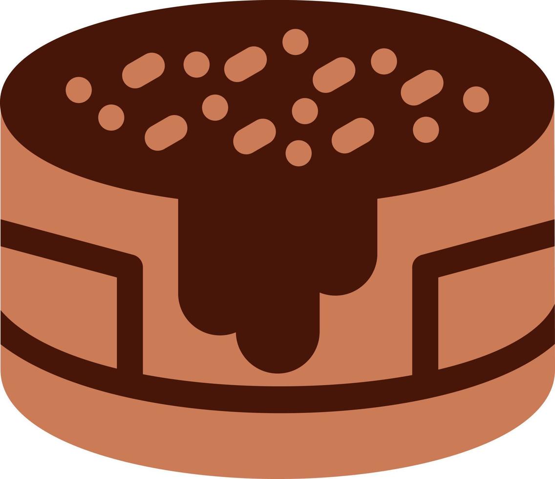 Chocolate Cake Vector Icon Design