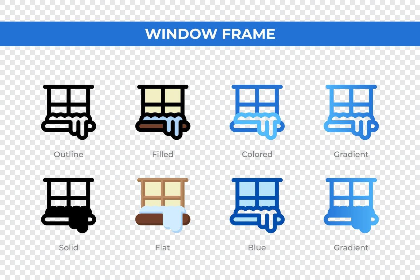 iconos de marco de ventana en un estilo diferente. conjunto de iconos de marco de ventana. símbolo de vacaciones. conjunto de iconos de estilo diferente. ilustración vectorial vector