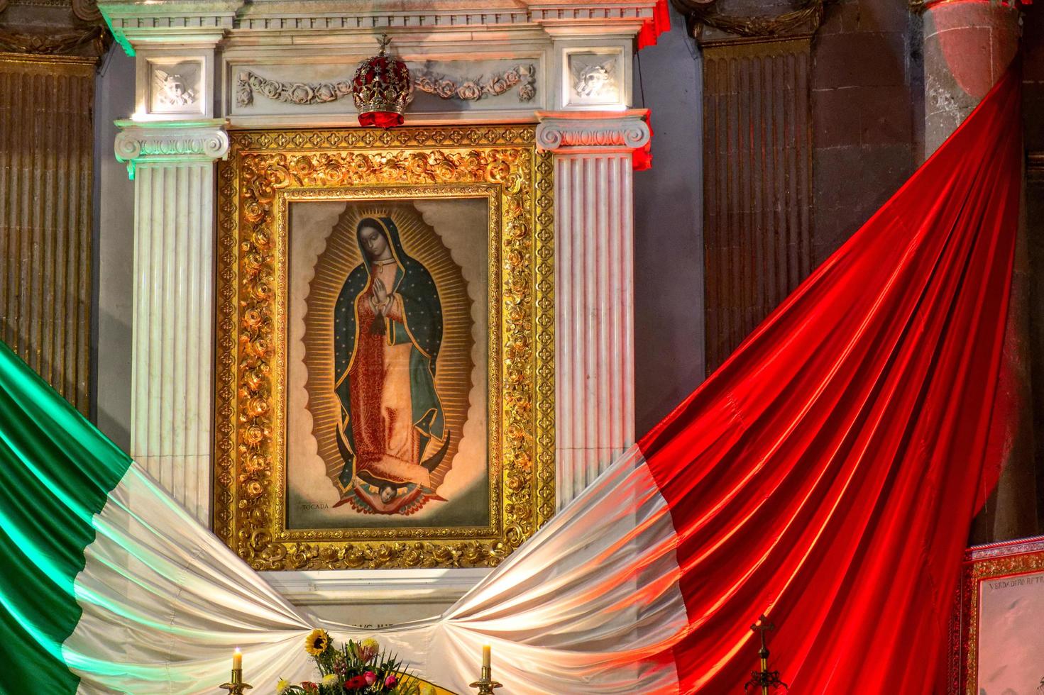 Santiago de Queretaro, Queretaro, Mexico - November 09, 2022 Virgin of Guadalupe inside the Church and Sanctuary of the Congregation photo