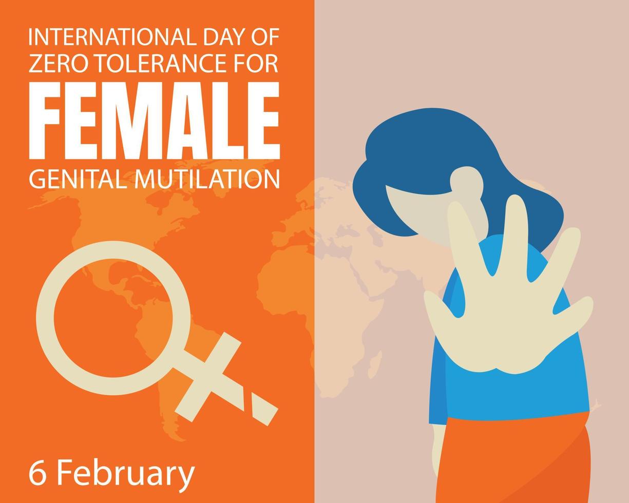 ilustración gráfica vectorial de una mujer resiste la mutilación genital, perfecta para el día internacional, mutilación genital femenina, celebración, tarjeta de felicitación, etc. vector