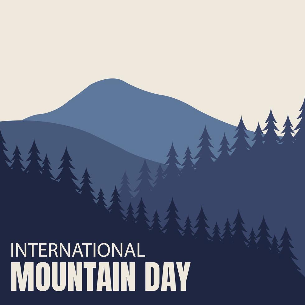 gráfico vectorial ilustrativo del bosque de abetos en las montañas, perfecto para el día internacional, día internacional de la montaña, celebración, tarjeta de felicitación, etc. vector