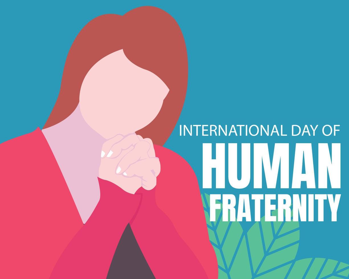illustration vector graphic of a woman with long hair was praying in the middle of the night, perfect for international day, human fraternity, celebrate, greeting card, etc.