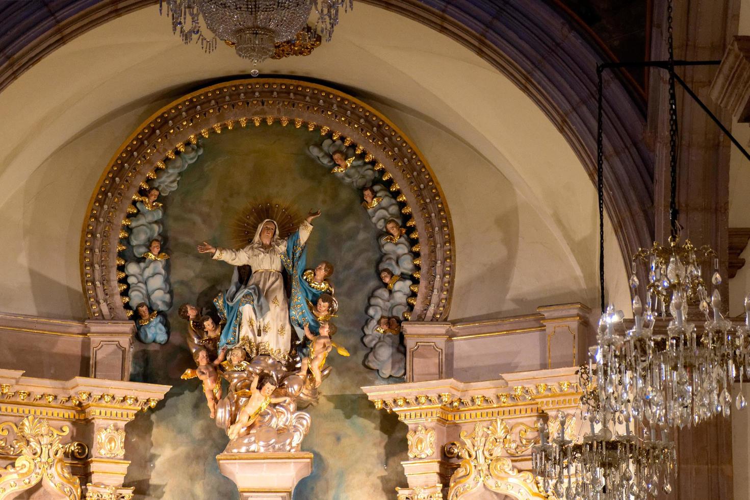 Santiago de Queretaro, Queretaro, Mexico - November 09, 2022 Virgin in the temple of the cross photo