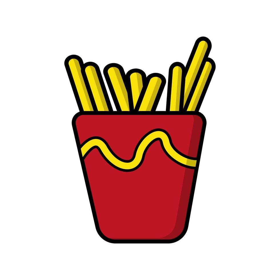 papas fritas crujientes ilustración vectorial libre concepto de comida vector