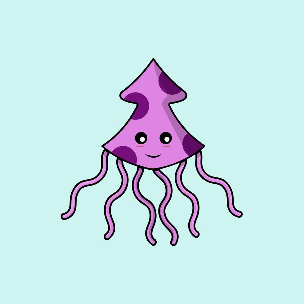 Cute cartoon polka dot pattern octopus Vector Icon Illustration. Animal Nature Icon Concept Isolated Premium Vector. Flat Cartoon Style Free Vector