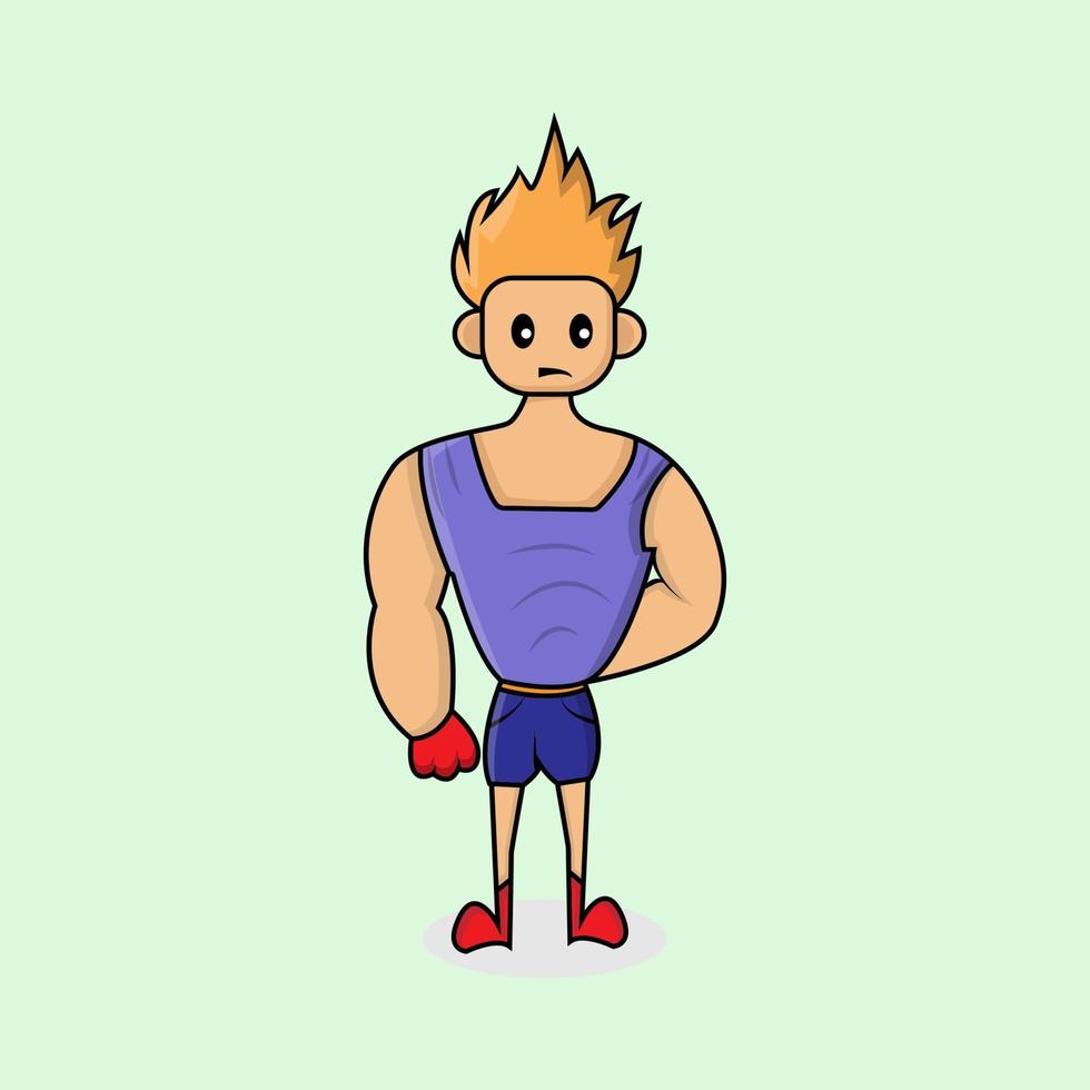 Cute human burly cartoon Vector Icon Illustration. human Icon Concept Isolated Premium Vector. Flat Cartoon Style Free Vector