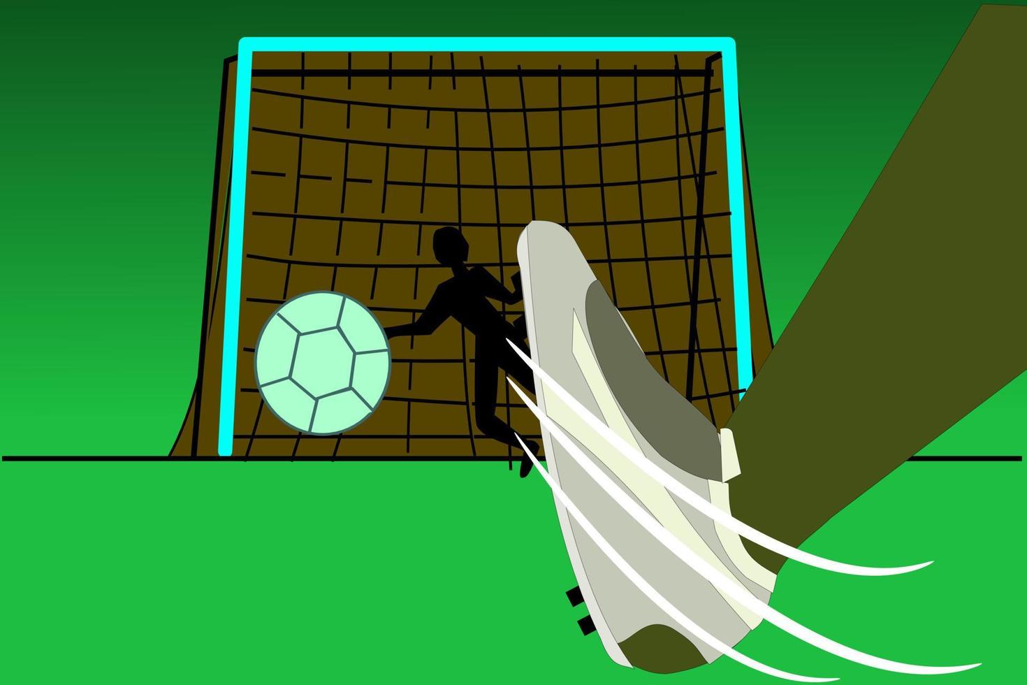kick the ball towards the opponent's goal illustration,vector vector