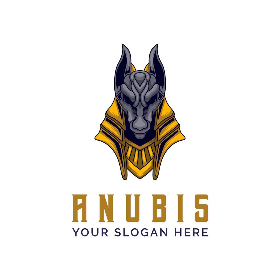 ilustración de plantilla de vector de diseño de logotipo de mascota de anubis