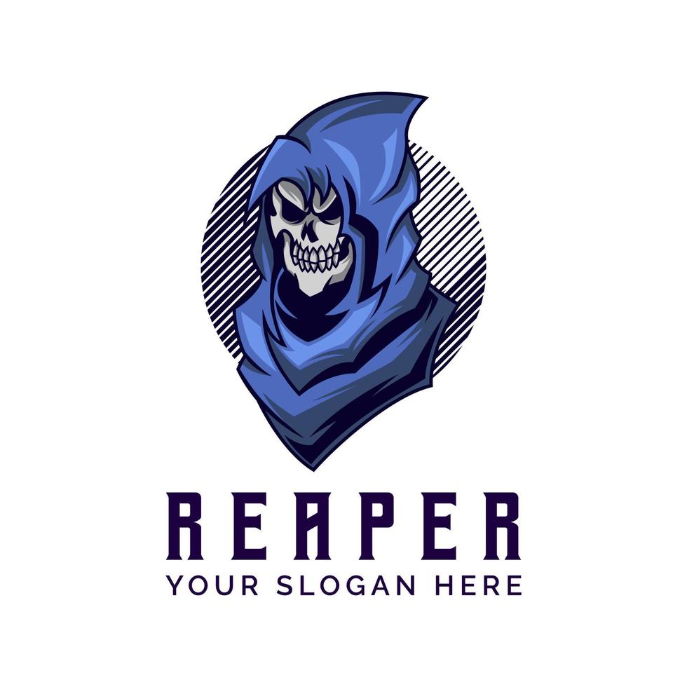 Grim Reaper Logo Design Vector Illustration Template