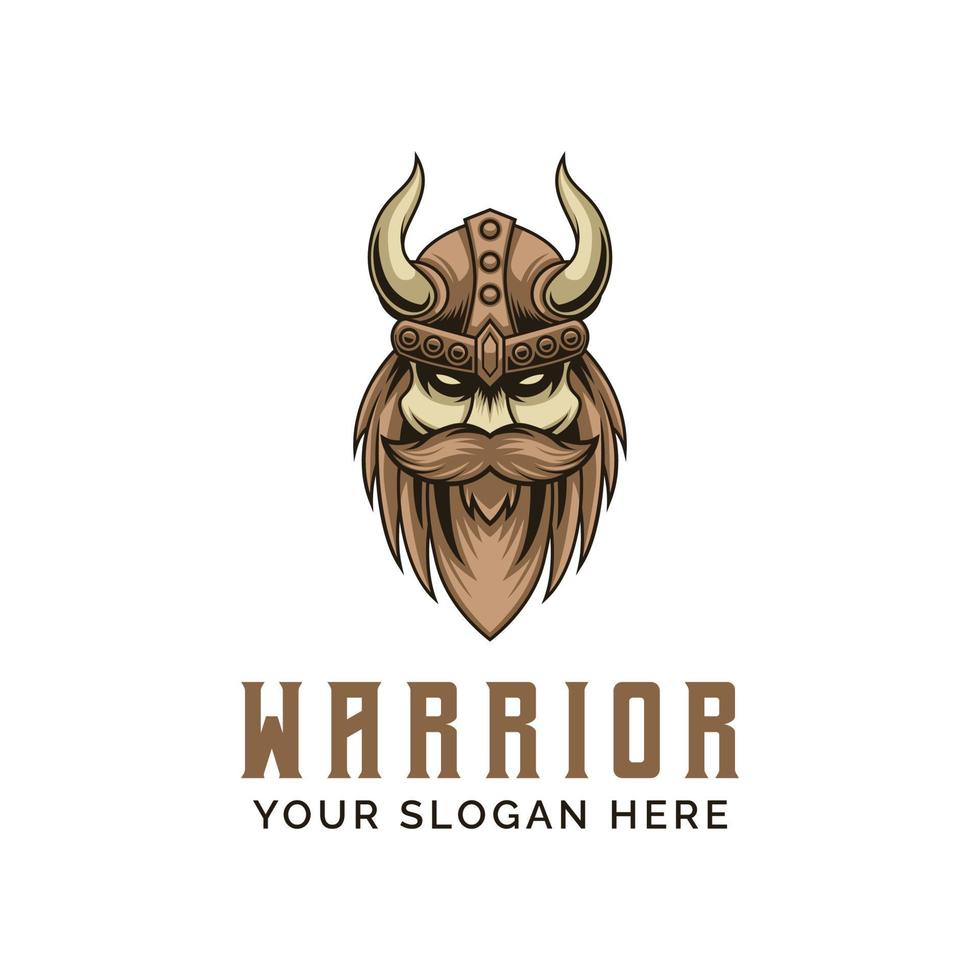 Old Man Viking Head Mascot Logo Design Vector Template Illustration