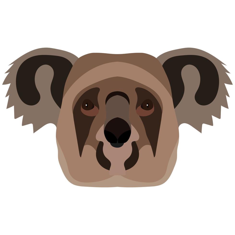 cabeza de koala aislada sobre fondo blanco vector