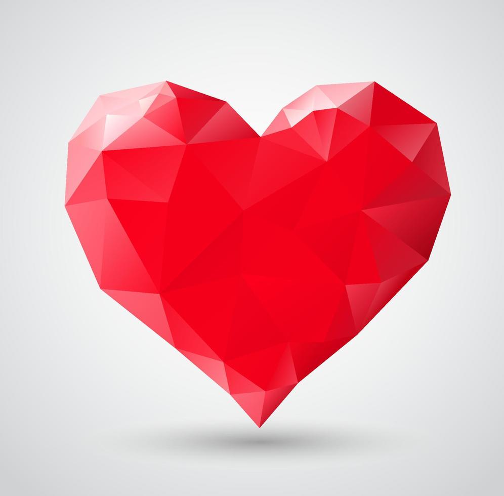 Shiny heart gem symbol for Valentines Day vector