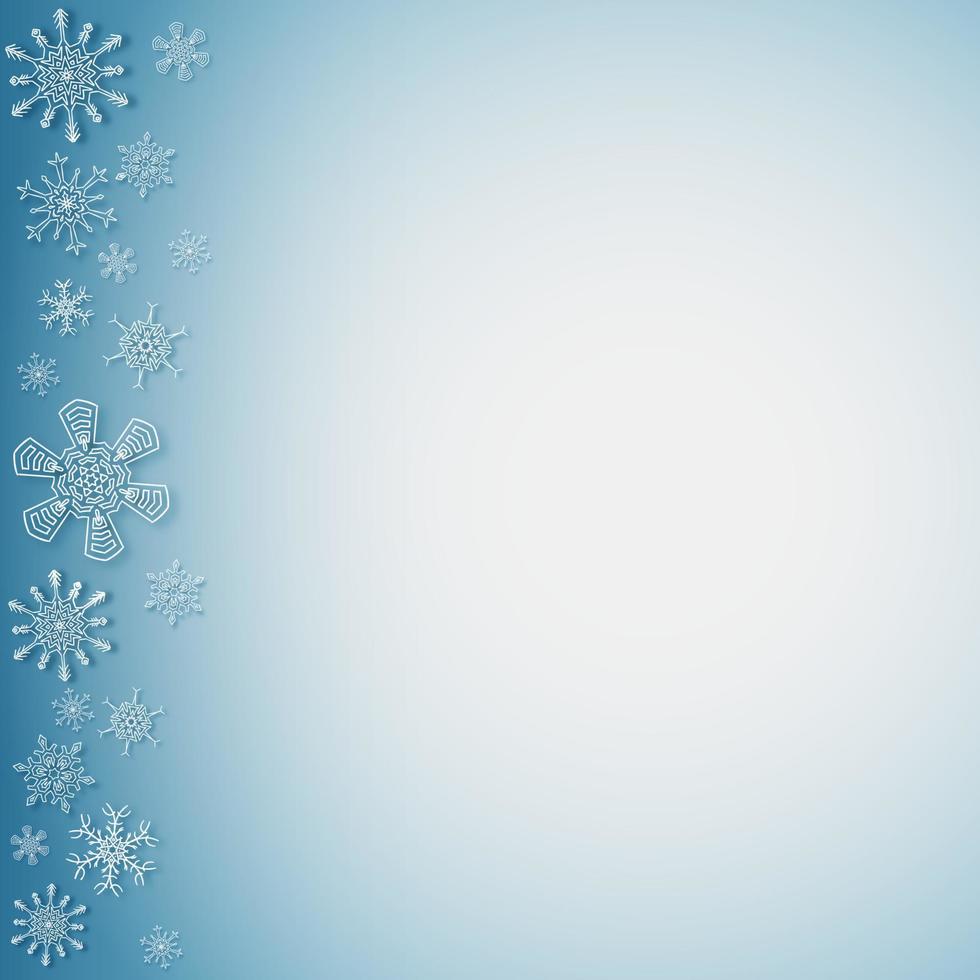 Rectangular frame with snowflakes on the left side vector
