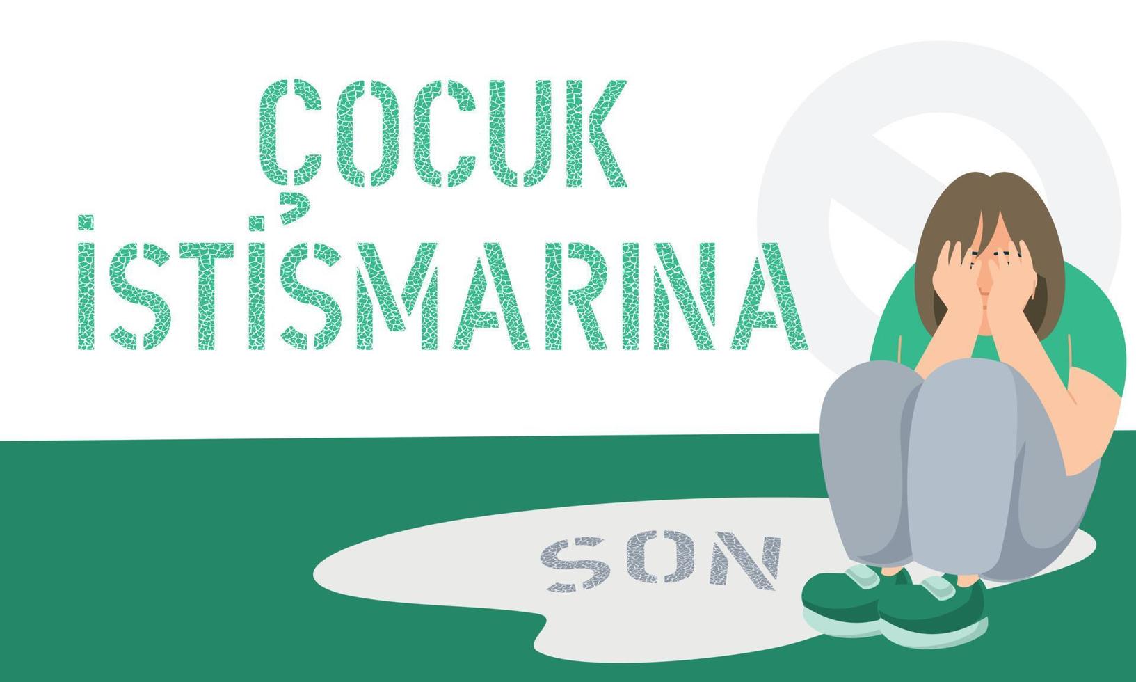 yerde oturan uzgun kucuk kiz. cocuk istismari, cocuklara karsi siddet konsept tasarimi.translation niña triste sentada en el suelo. abuso infantil, diseño de concepto de violencia contra los niños. vector