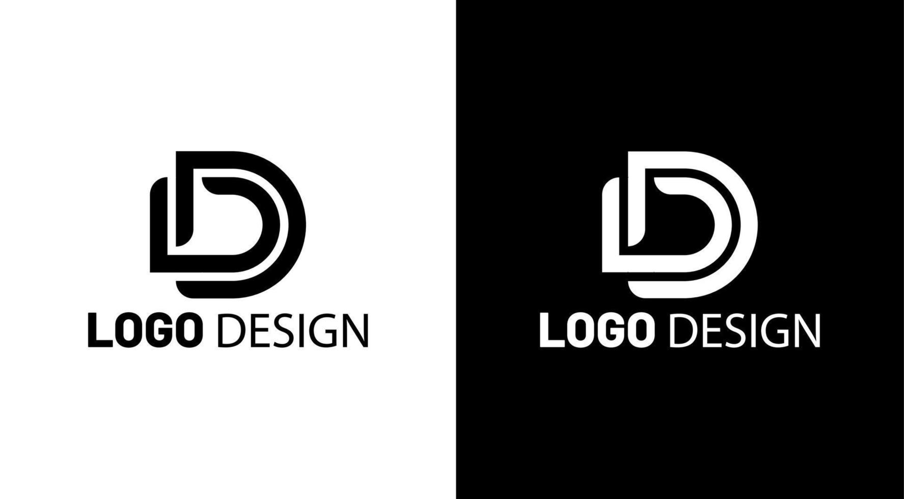 D letter lettermark minimalist logo design vector