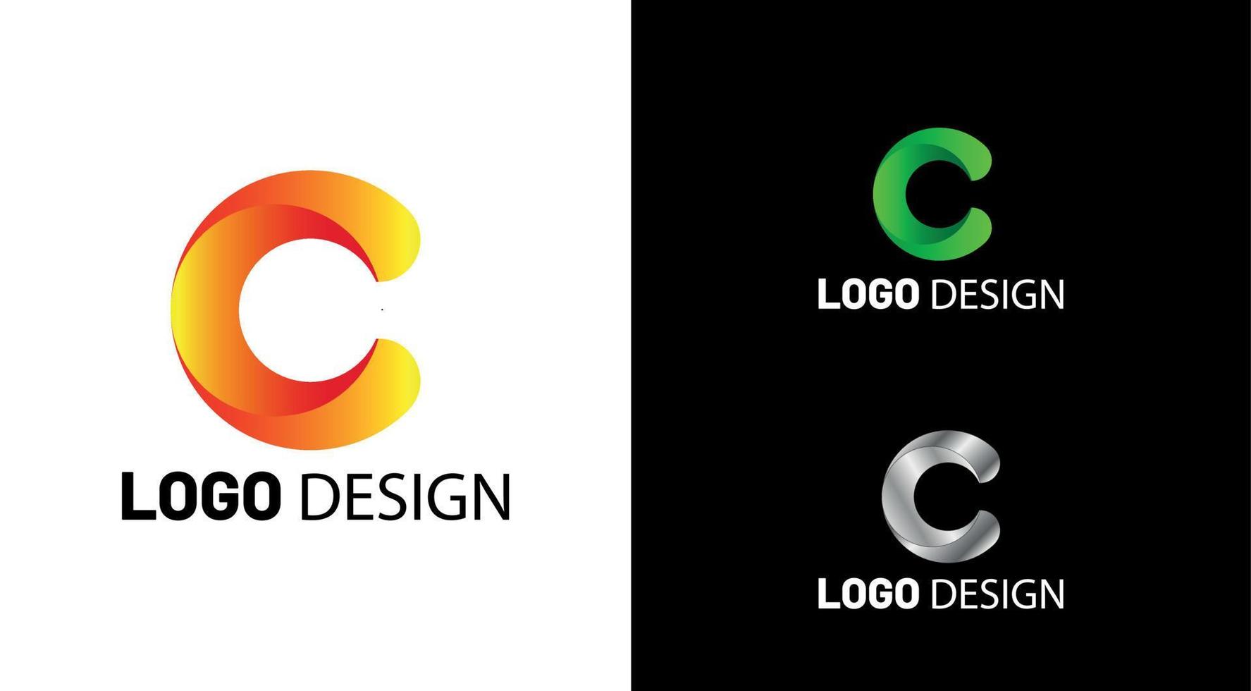 vector de diseño de logotipo degradado de letra c