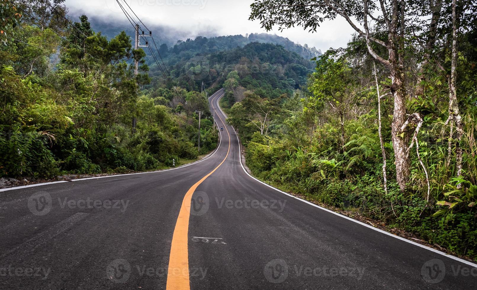 landscape of road leading to the mountain photo