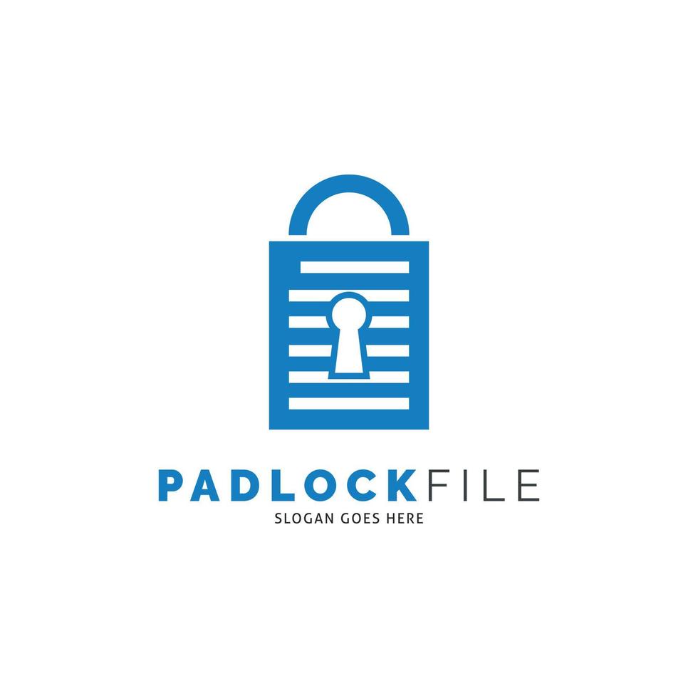 Padlock File Document Icon Vector Logo Template Illustration Design