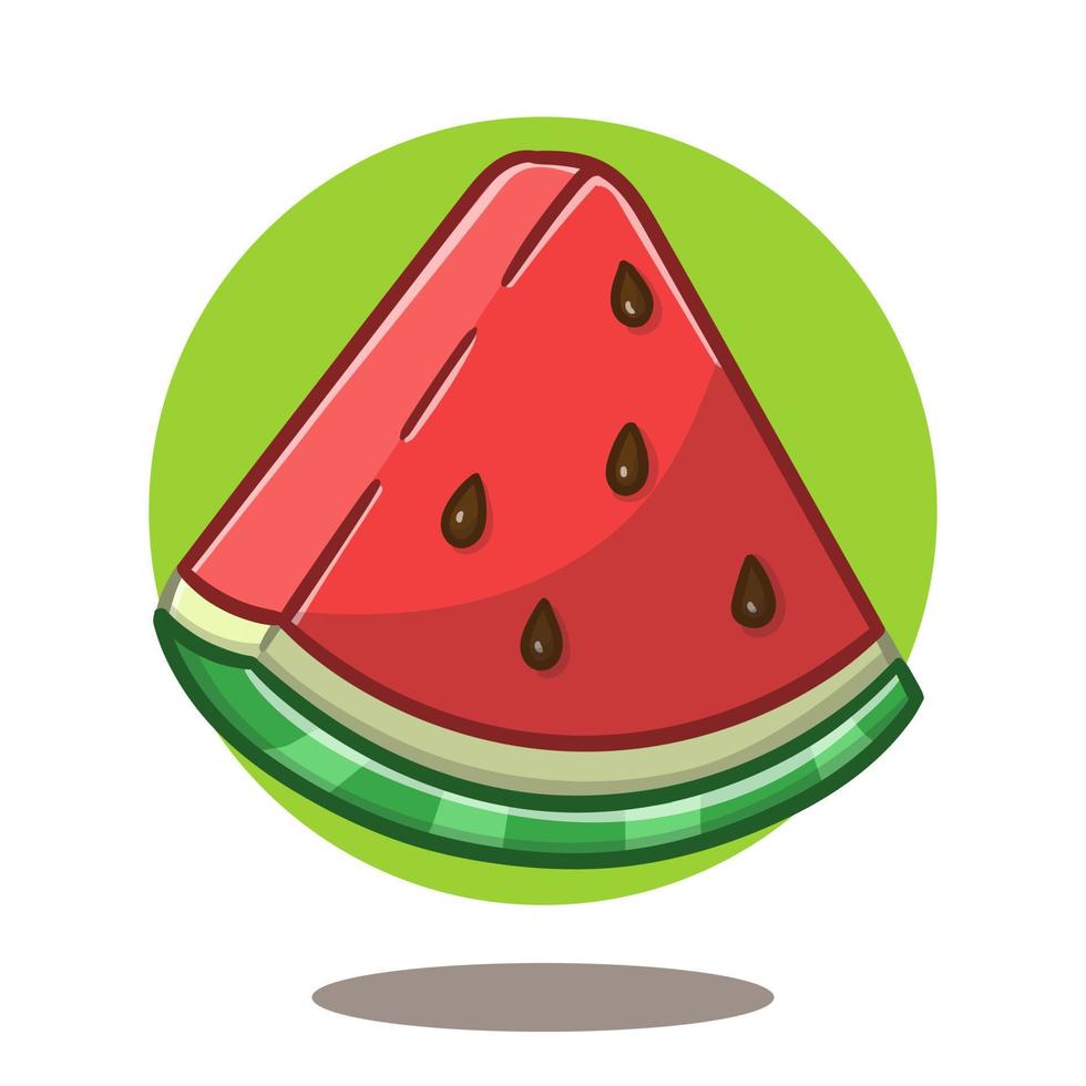 art illustration of cute cartoon watermelon, flat cartoon style icon. vector