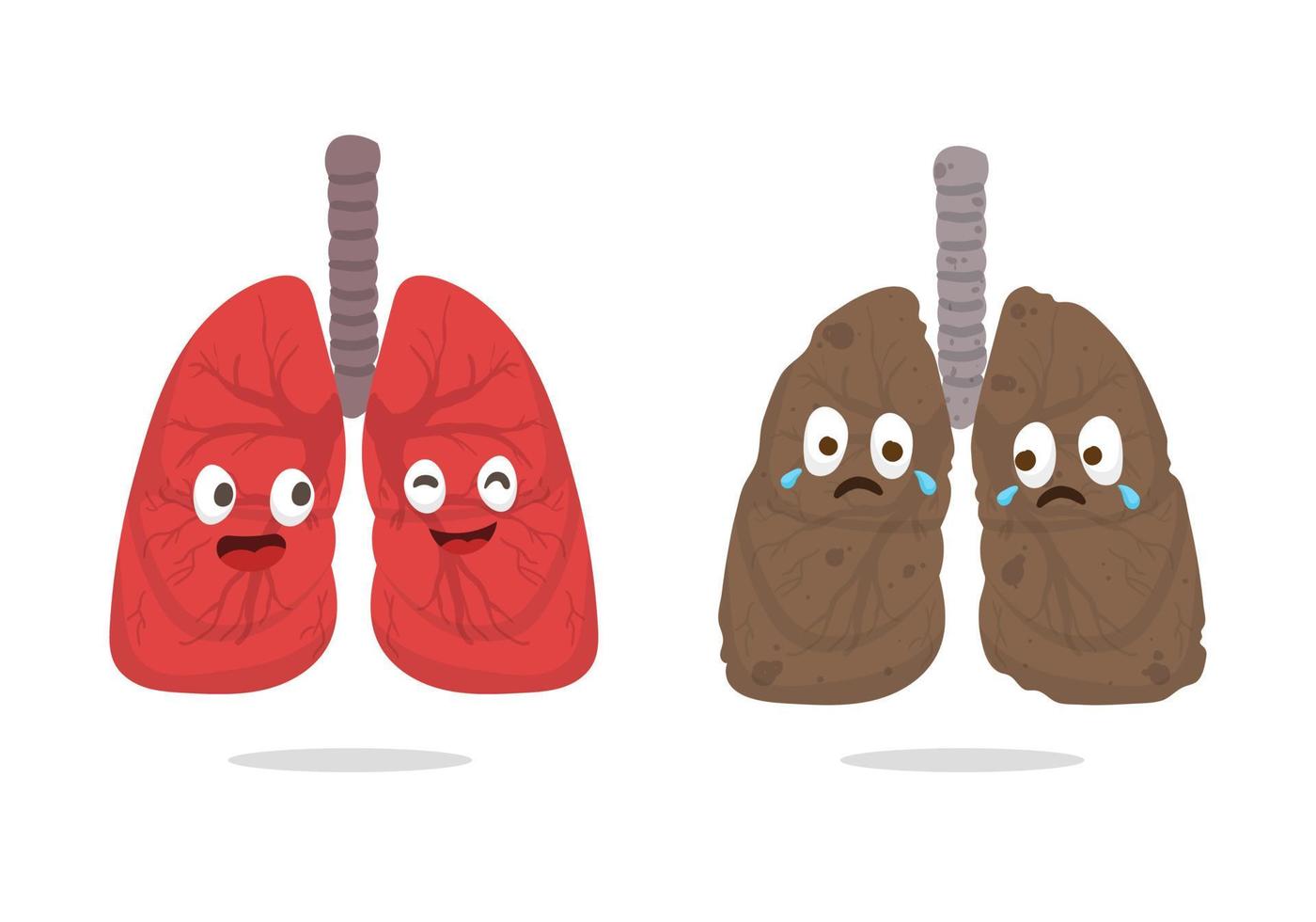 ilustración de órgano de pulmones de dibujos animados bueno para la educación, banner, icono saludable. vector