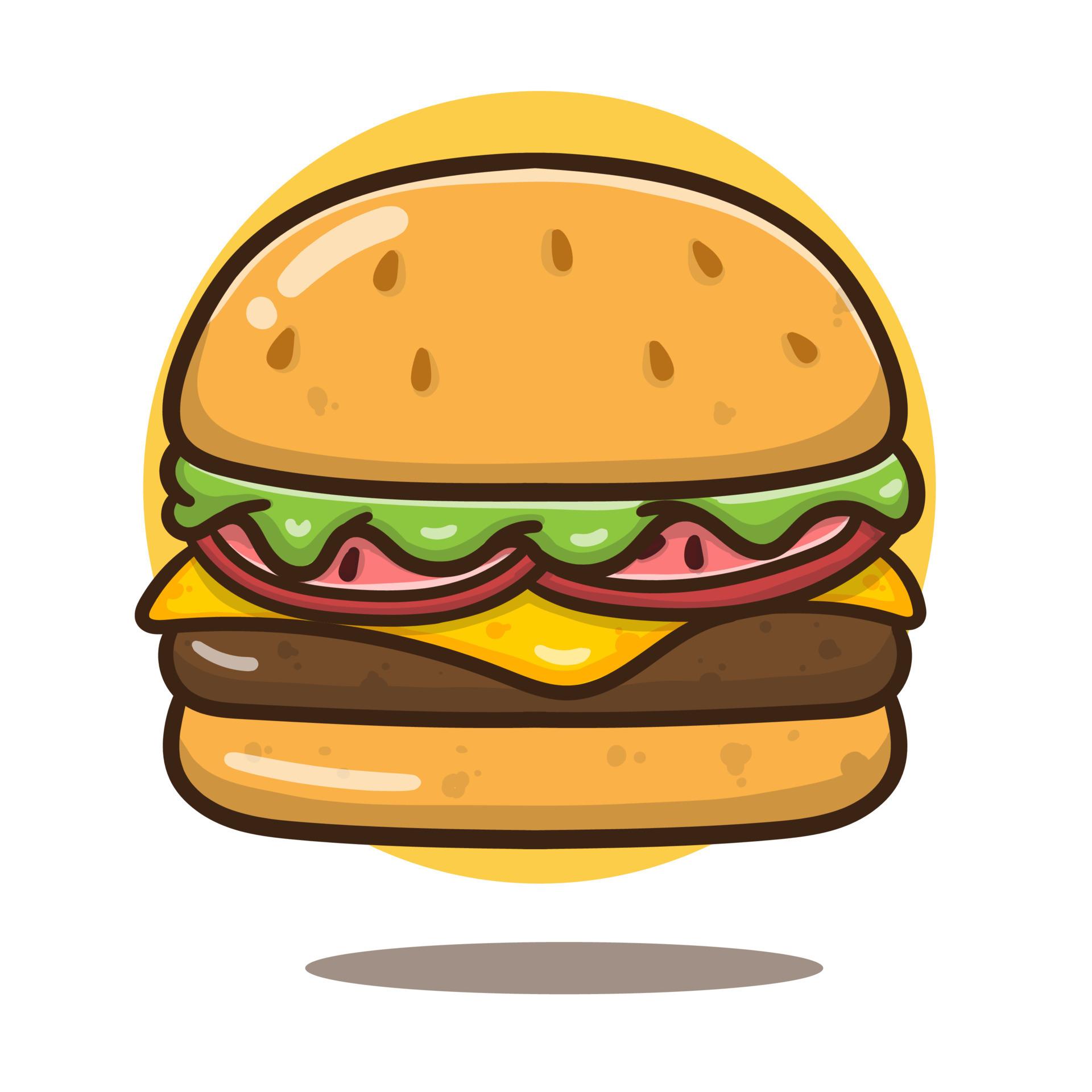 Free vector cheese burger cartoon illustration. flat cartoon style 15867076  Vector Art at Vecteezy