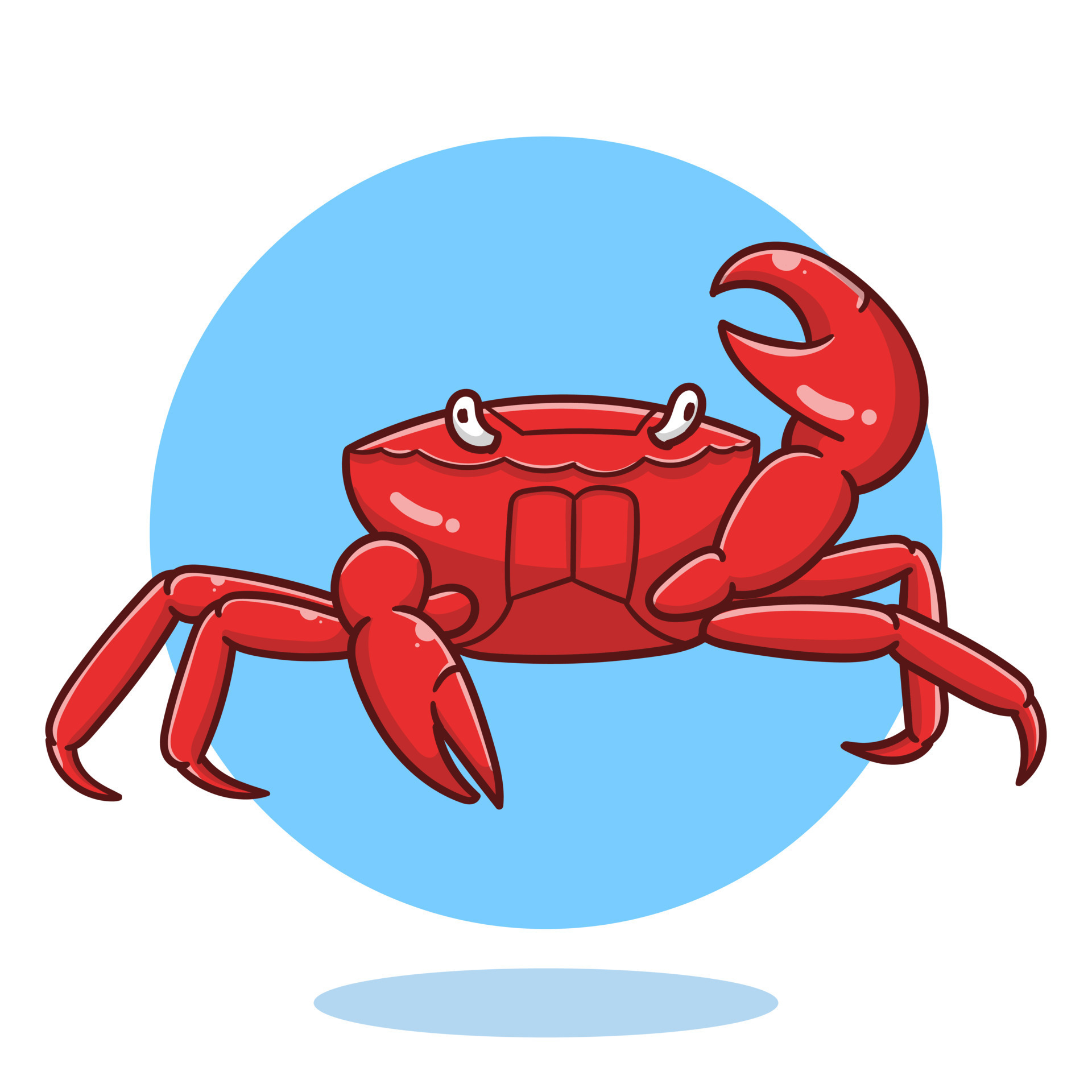 art illustration of cute cartoon crab, flat cartoon style icon. 15867094  Vector Art at Vecteezy