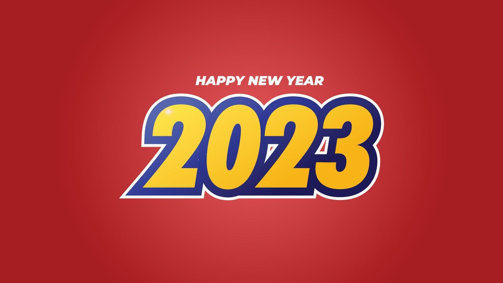 Modern greetings for the celebration of the new year 2023 vector