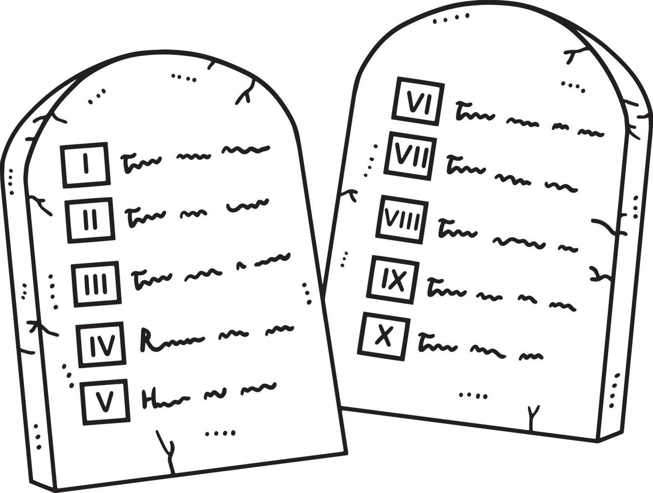 tabletas cristianas de los diez mandamientos aisladas vector