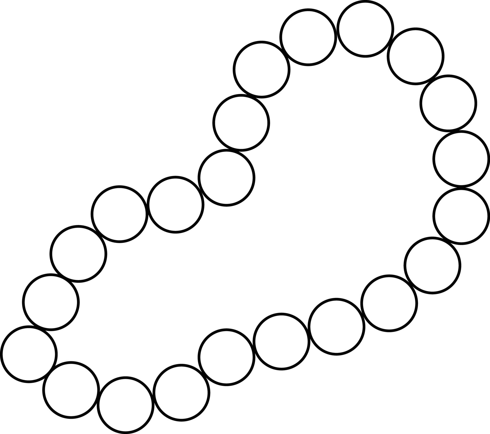 Beaded Necklace Coloring Page - Necklace Isolated Coloring Page For Kids Free Vector 