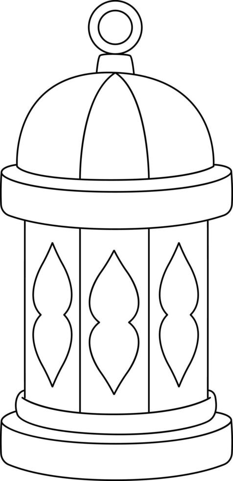 Ramadan Lantern Isolated Coloring Page for Kids vector