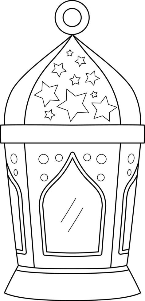 Ramadan Lantern Isolated Coloring Page For Kids 15867702 Vector Art At 