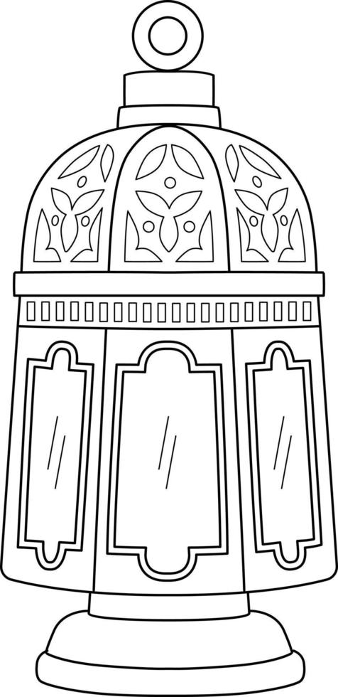 Ramadan Lantern Isolated Coloring Page for Kids vector