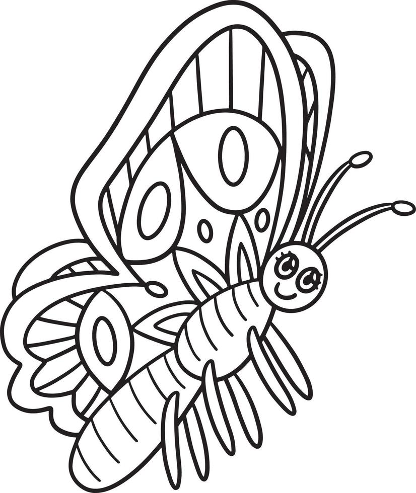 Butterfly Isolated Coloring Page for Kids vector