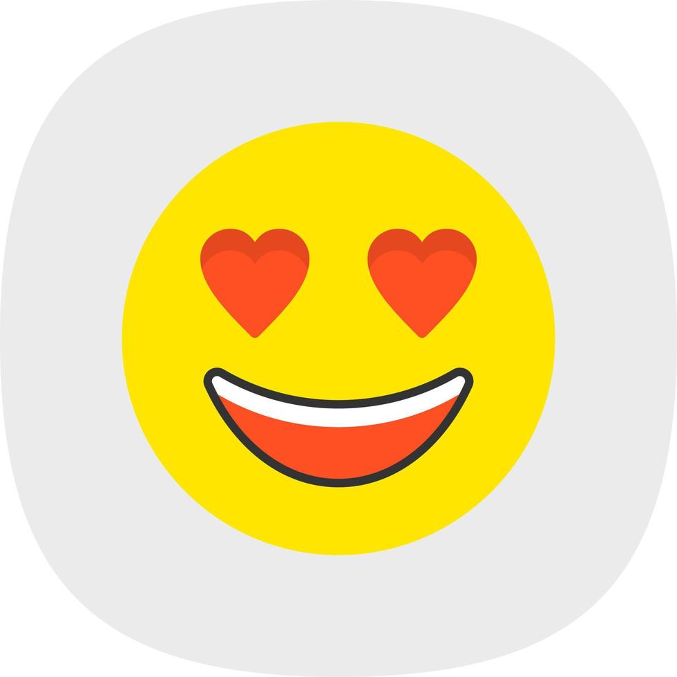 Smiling Face with Heart Eyes Vector Icon Design