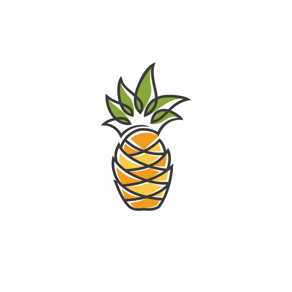 ilustración de icono de vector de logotipo de piña