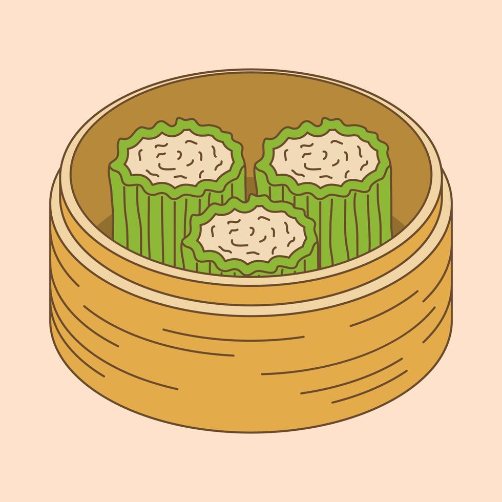 Hand Drawn Flat Design Doodle Dumplings Chinese Food vector