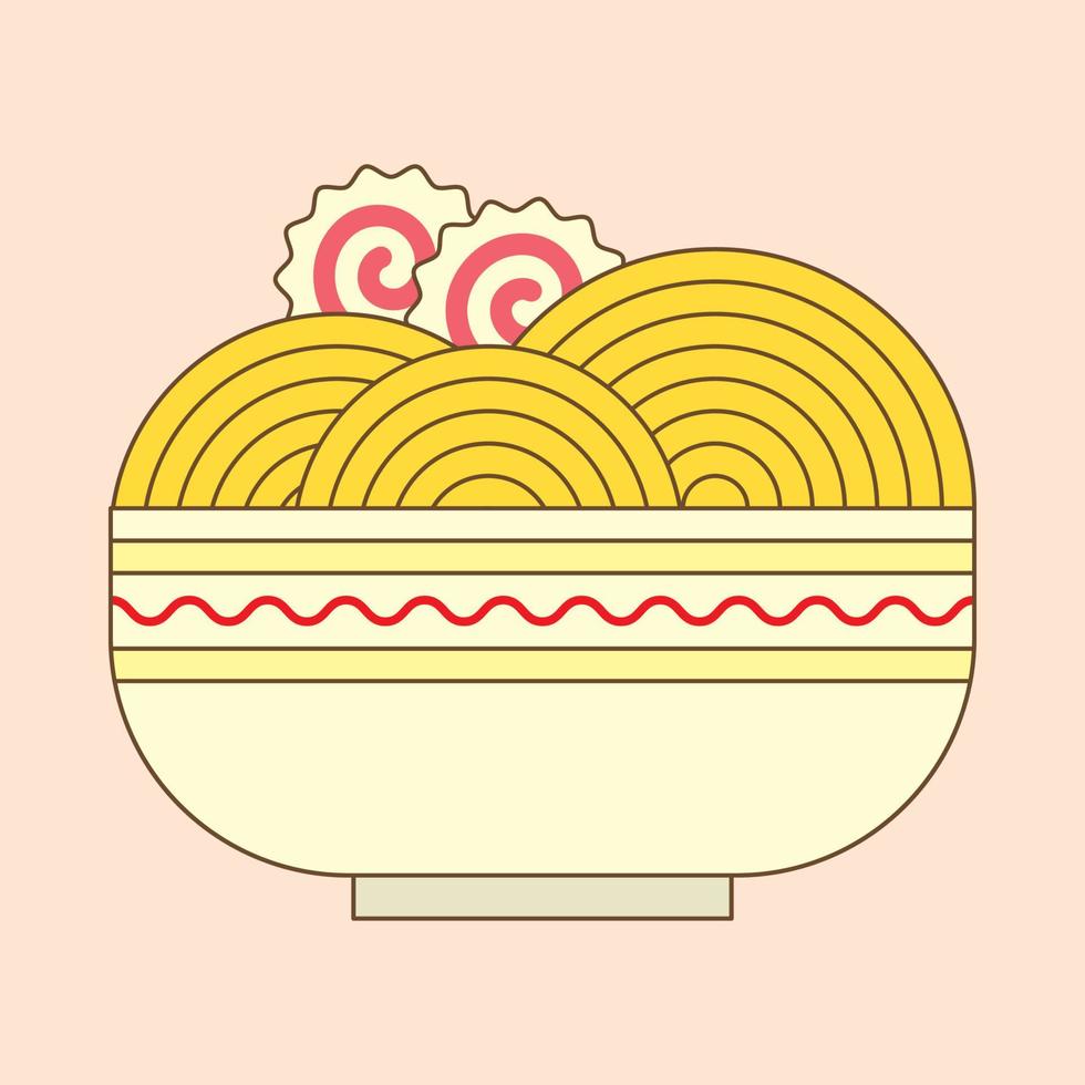 un plato de fideos ramen. deliciosa comida asiática vector