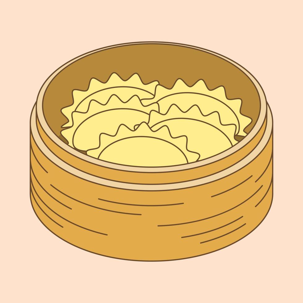 Hand Drawn Flat Design Doodle Dumplings Chinese Food vector