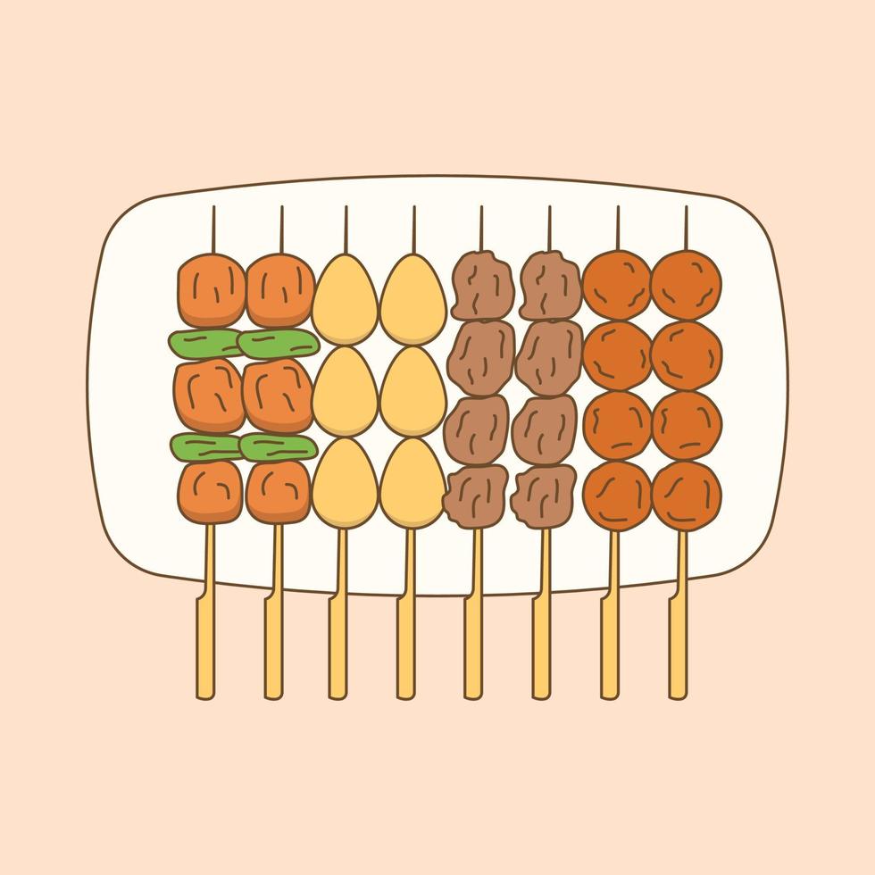 Hand Drawn Flat Design Doodle Japanese Food vector