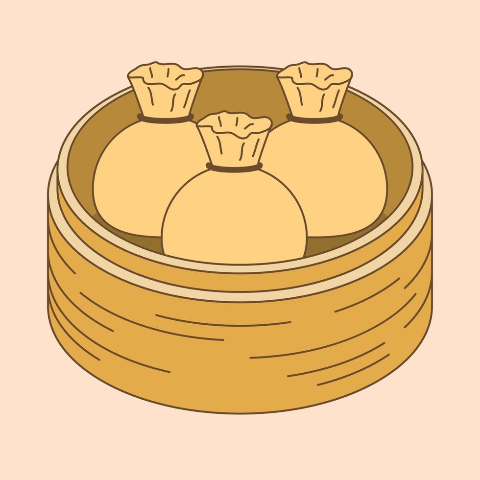 Hand Drawn Flat Design Doodle Dumplings Chinese Food vector