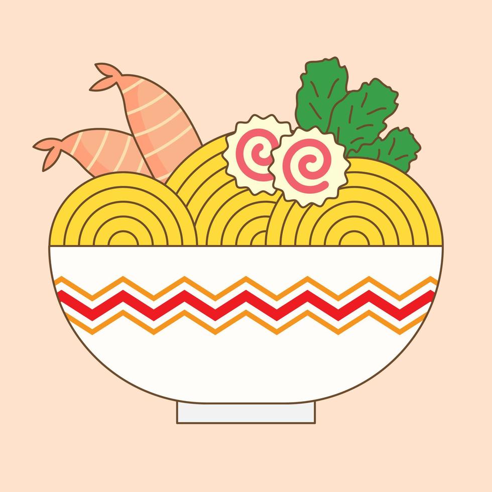 A Bowl of Ramen Noodle Japanese Food vector