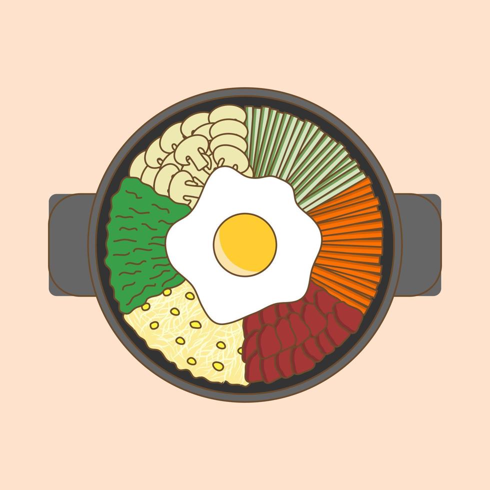 Hand Drawn Flat Design Doodle Korean Food vector