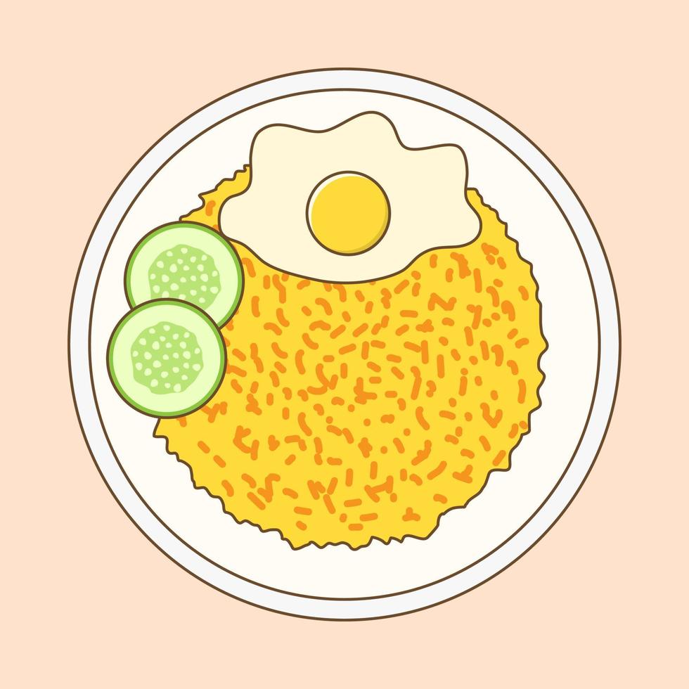 Indonesian Food Fried Rice with Fried Egg vector