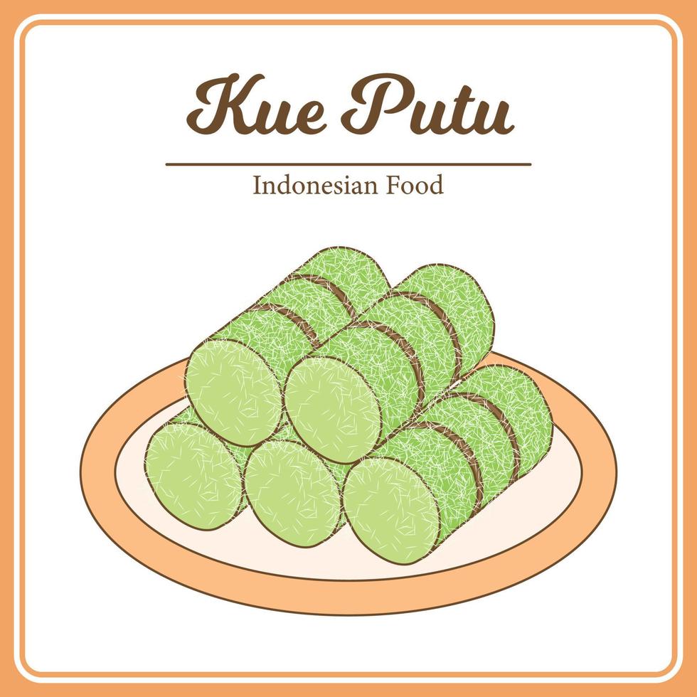 Delicious Traditional Indonesian Food Called Kue Putu vector